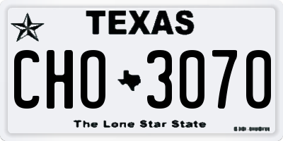 TX license plate CHO3070