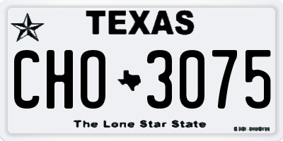 TX license plate CHO3075