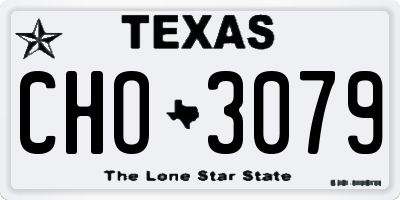 TX license plate CHO3079