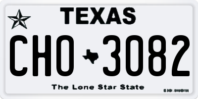 TX license plate CHO3082