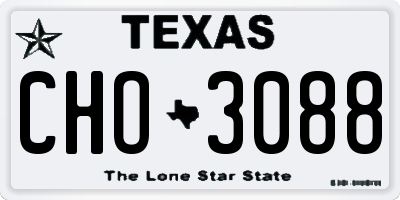 TX license plate CHO3088