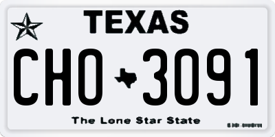 TX license plate CHO3091