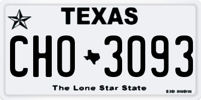 TX license plate CHO3093