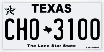 TX license plate CHO3100