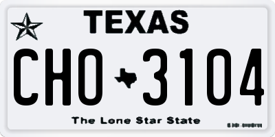 TX license plate CHO3104
