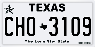 TX license plate CHO3109