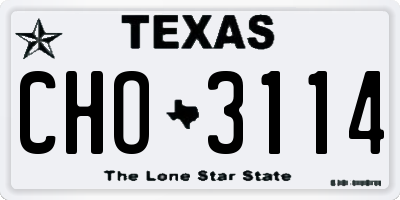 TX license plate CHO3114