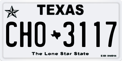 TX license plate CHO3117