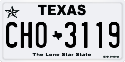 TX license plate CHO3119