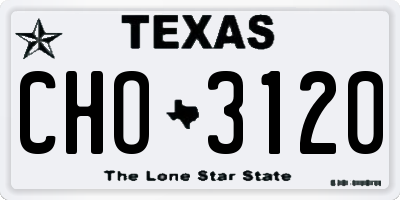 TX license plate CHO3120