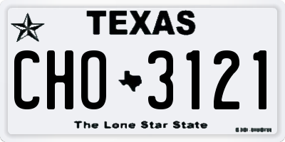 TX license plate CHO3121