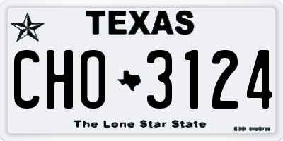 TX license plate CHO3124