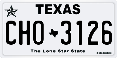 TX license plate CHO3126