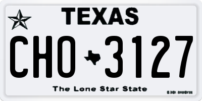 TX license plate CHO3127