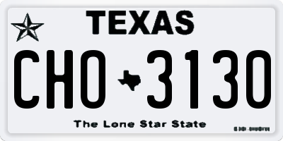 TX license plate CHO3130