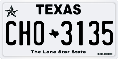TX license plate CHO3135