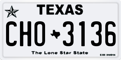 TX license plate CHO3136