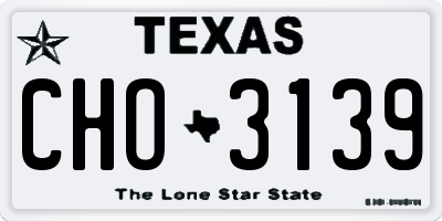 TX license plate CHO3139