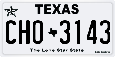 TX license plate CHO3143
