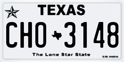 TX license plate CHO3148