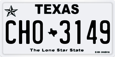 TX license plate CHO3149
