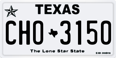 TX license plate CHO3150