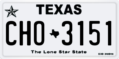 TX license plate CHO3151