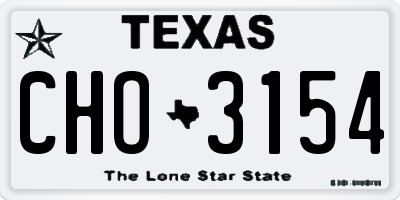 TX license plate CHO3154