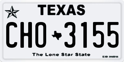 TX license plate CHO3155