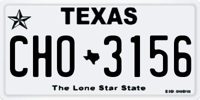 TX license plate CHO3156