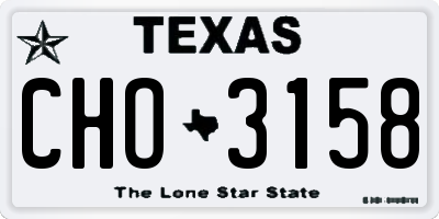 TX license plate CHO3158