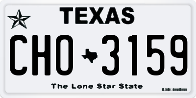 TX license plate CHO3159