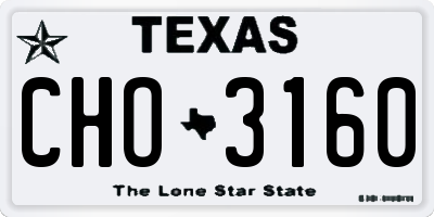 TX license plate CHO3160