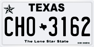 TX license plate CHO3162