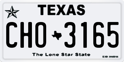 TX license plate CHO3165