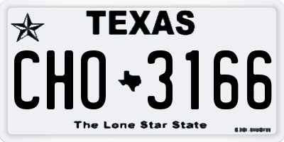 TX license plate CHO3166