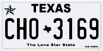 TX license plate CHO3169