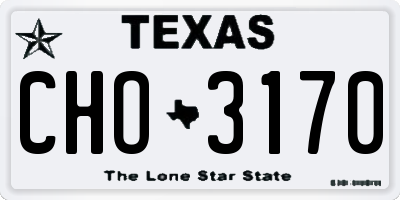 TX license plate CHO3170