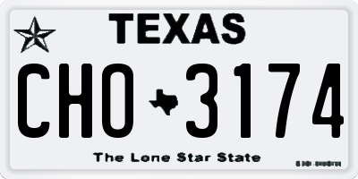 TX license plate CHO3174
