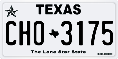 TX license plate CHO3175