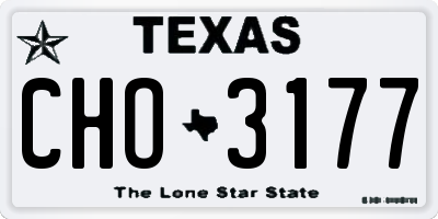 TX license plate CHO3177