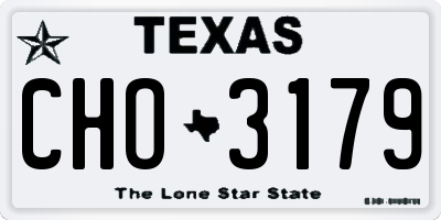 TX license plate CHO3179