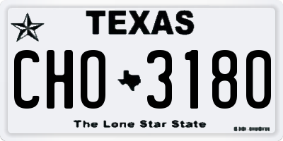 TX license plate CHO3180