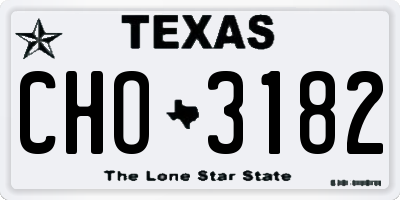TX license plate CHO3182