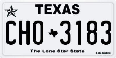 TX license plate CHO3183