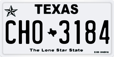 TX license plate CHO3184