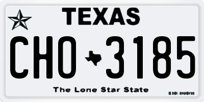 TX license plate CHO3185
