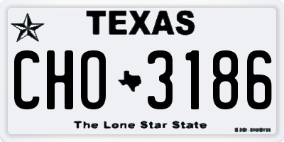 TX license plate CHO3186