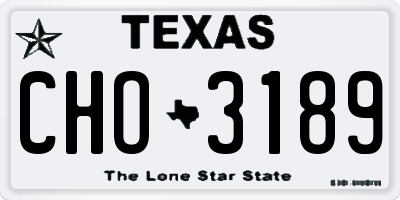 TX license plate CHO3189