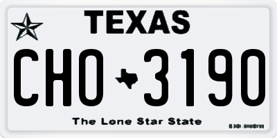 TX license plate CHO3190